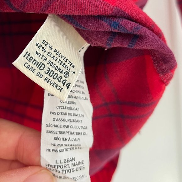 L.L. Bean Whisper Lodge Red Flannel Tunic Plaid Womens Regular Size Small - Picture 4 of 4